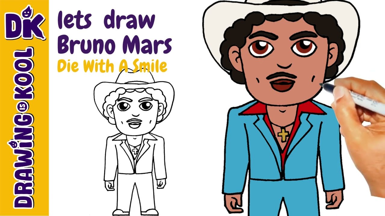 Lets Draw Bruno Mars | Die With A Smile