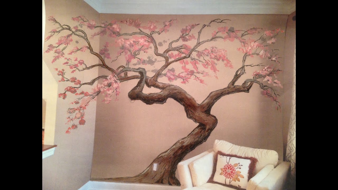 Cherry Blossom Tree Mural-Time lapse-Artisan Rooms