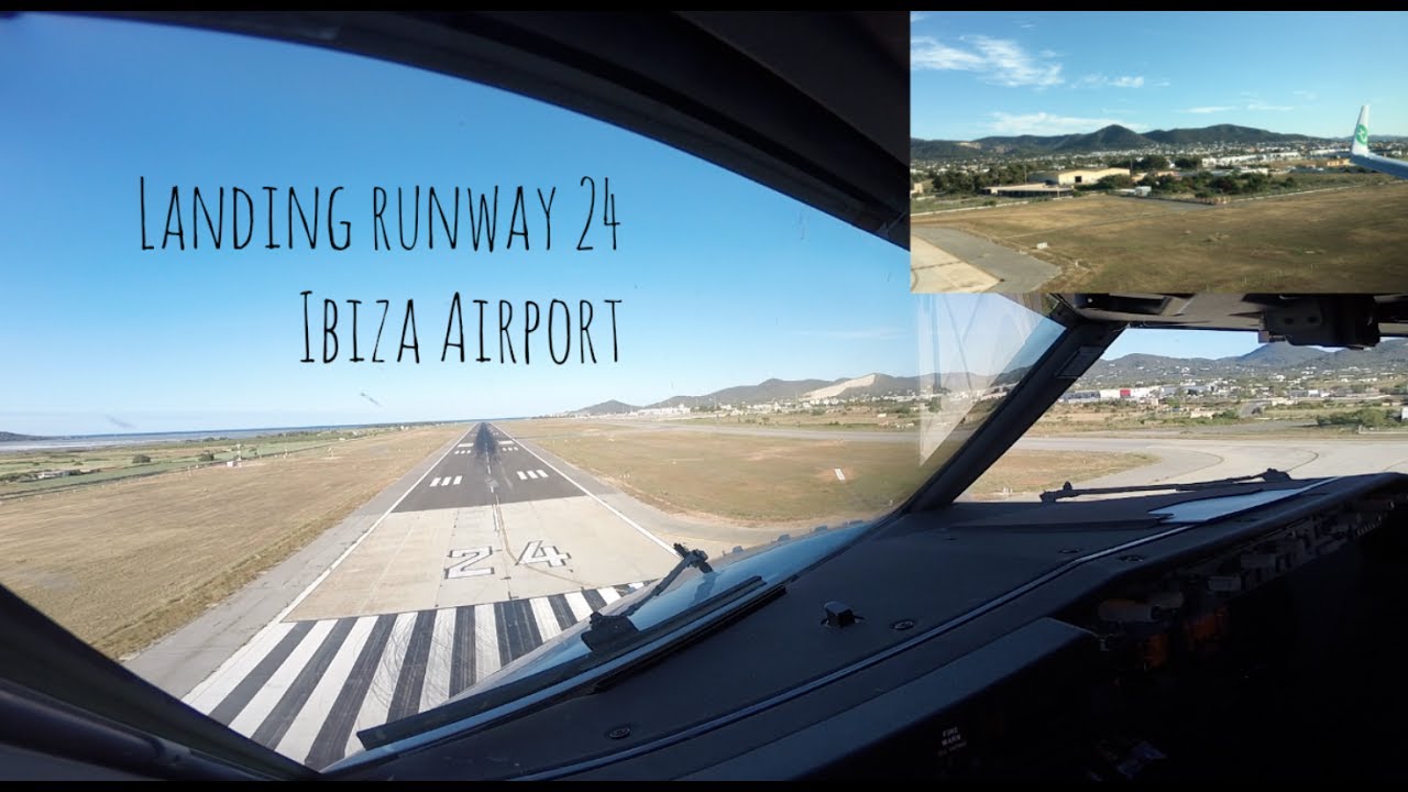 Approach and landing runway 24 Ibiza airport (IBZ LEIB)