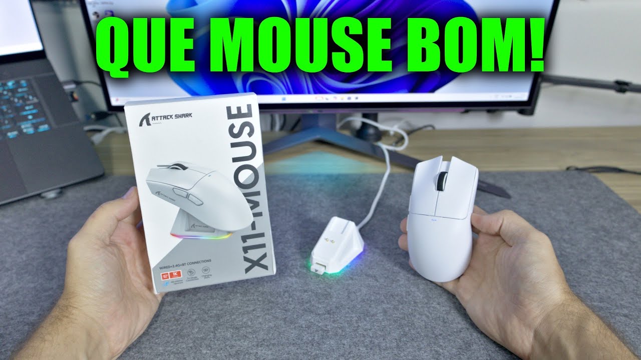 COMPREI O MOUSE GAMER SEM FIO MAIS FAMOSO DO MOMENTO E GOSTEI MUITO, ATTACK SHARK X11