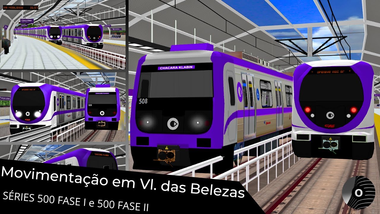 OpenBVE - MOVIMENTAÇÃO DE TRENS SÉRIE 500 da VIAMOBILIDADE em VILA DAS BELEZAS! Linha 5 Lilás