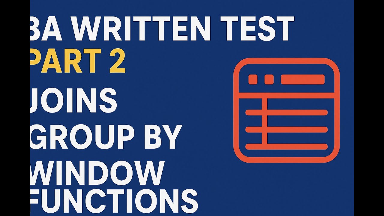 Top 3 SQL Questions with Joins, Aggregates & Window Functions | BA Interview Prep 💼