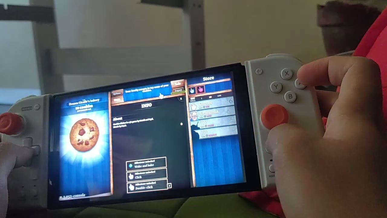 Gameplay demonstration of Cookie Clicker on the Nintendo Switch OLED