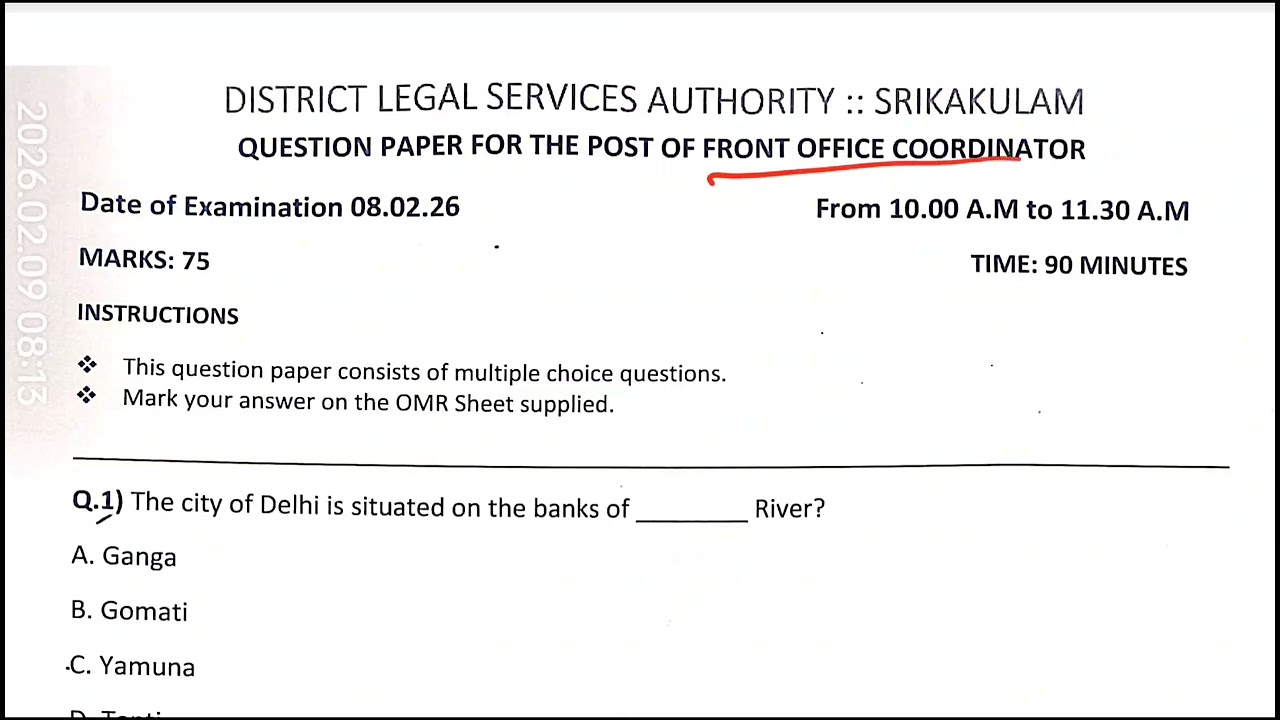 AP DLSA Court Exam Question Paper - Asked Questions | AP DLSA Court Exams Asked Questions 2026