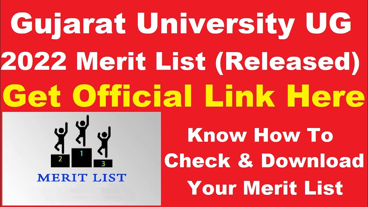 Gujarat University UG 2022 Merit List (Out) - Download Your GU UG Merit List PDF Here