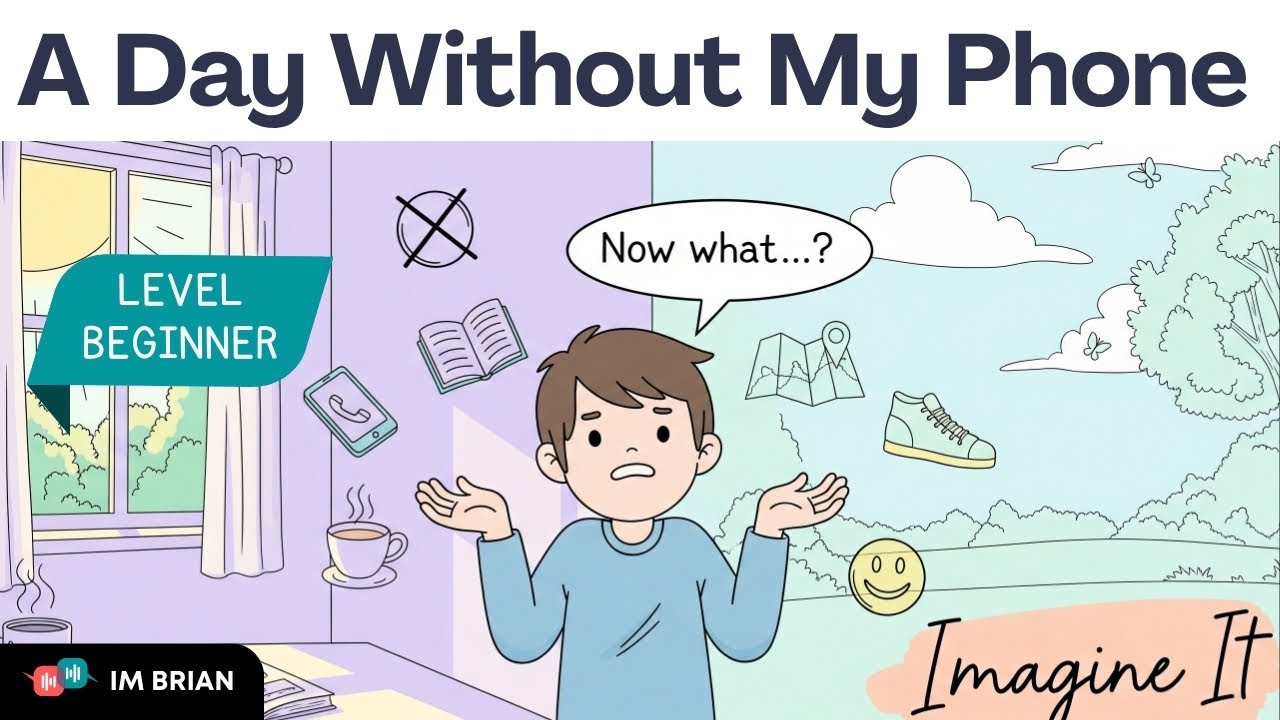 Talk about your day without a phone | Easy English Conversation for Beginners