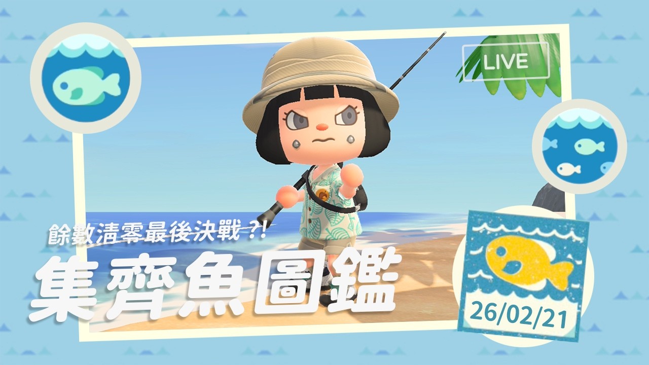 【動森】魚竿燒起來🔥不完成魚類圖鑑決不罷休🐟｜耐久直播【動物森友會】