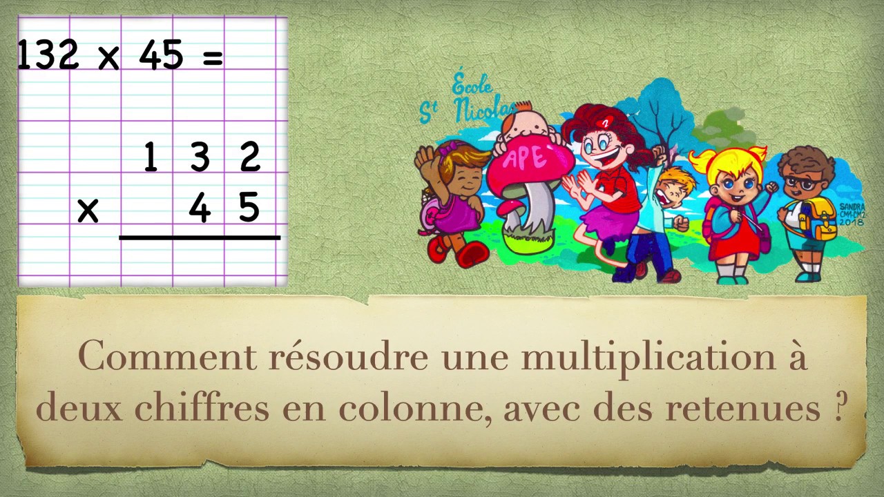 6v   Résoudre une multiplication à 2 chiffres en colonne avec retenues