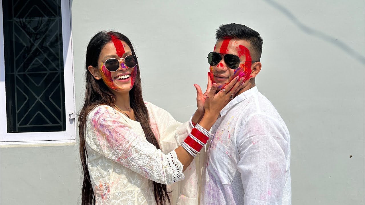 Shaadi ke baad first holi sath mein manaya ❤️ || v vlog || Varsha Thapa