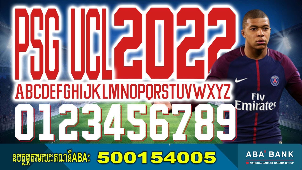 PSG UCL 2022 font Football By Black Font Free all download Font OTF And AI for 2022