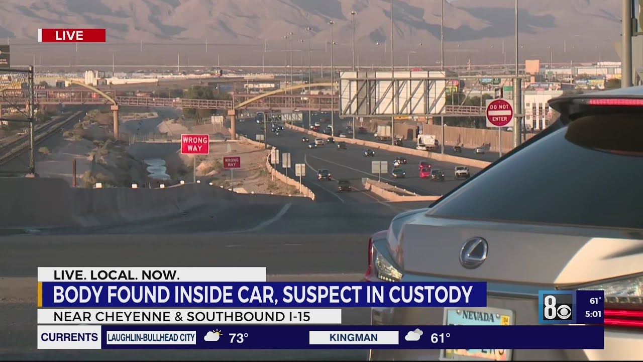 North Las Vegas police arrest man in deadly shooting after body found in vehicle on I-15