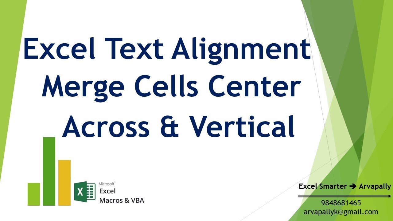 Excel Text Alignment | Merge Cells [ Center, Across & Vertical ]