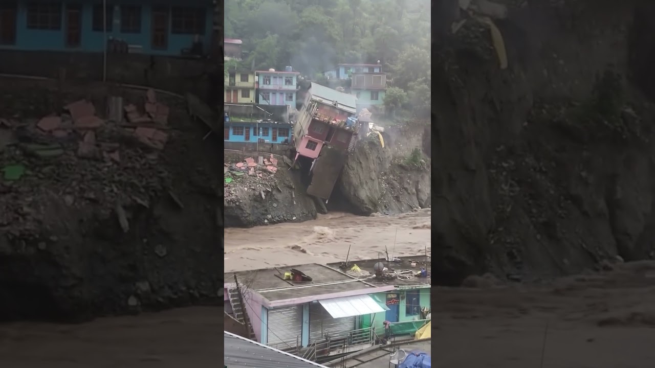 Gas Leak Explosion From House Falling into Flood #shorts