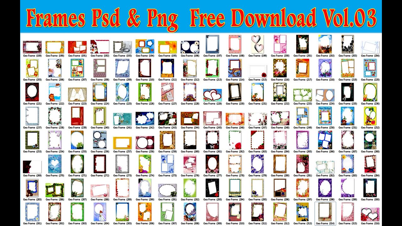 New Frames Psd & Png Free Download Vol.03 | Frame PNG | Photoshop Frames Free Download 2022