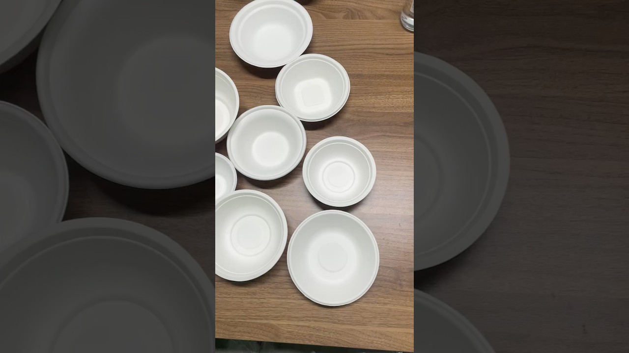 12 OZ Paper Bowls Bulk Disposable Compostable Eco-friendly Bagasse Heavy-duty Bowls #bagasseproducts