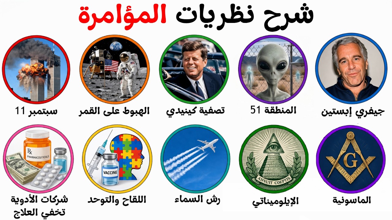 شرح أشهر نظريات المؤامرة في 12 دقيقة