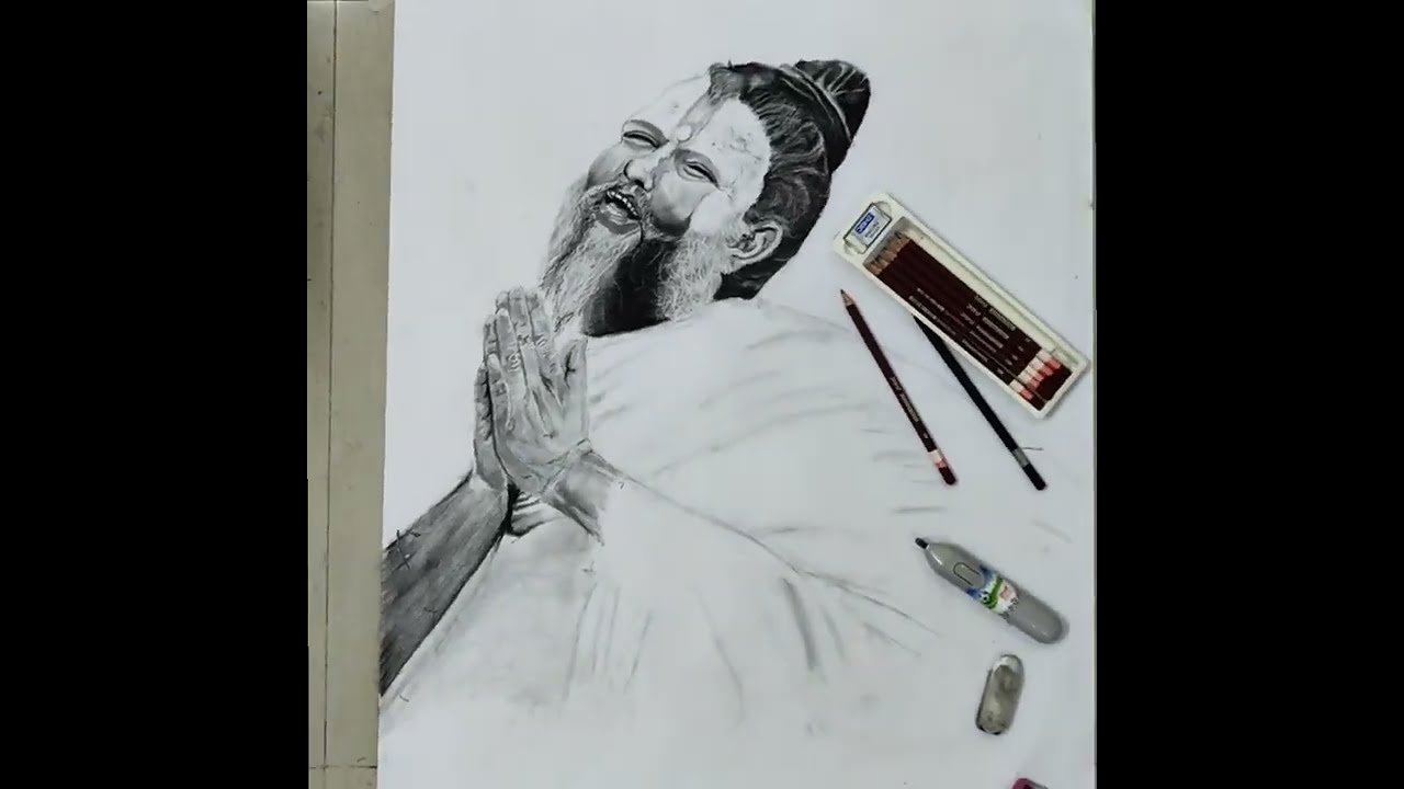 Sketch of premanand ji maharaj 🚩🌸✨