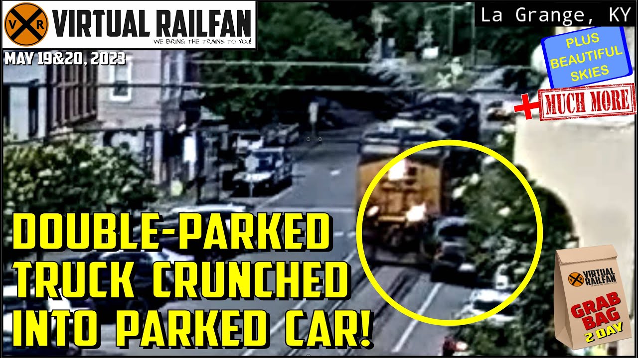 DOUBLE-PARKED TRUCK PUSHED INTO A CAR BY TRAIN! 611 LETTING OFF STEAM, CROWDS @ HORSESHOE 5/19&20/23