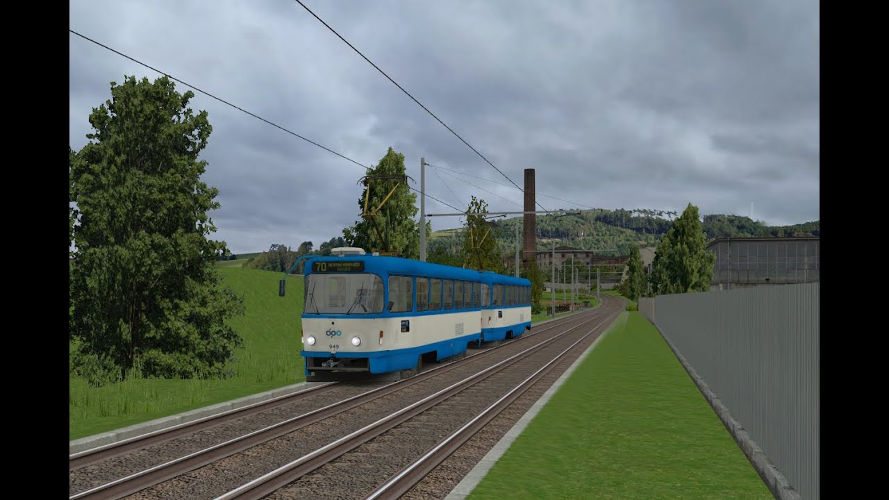 [SIMT MHD] ČKD Tatra T3R.P ev.č. 949+975 | Linka 70 Hlavní nádraží - Střelná Hora