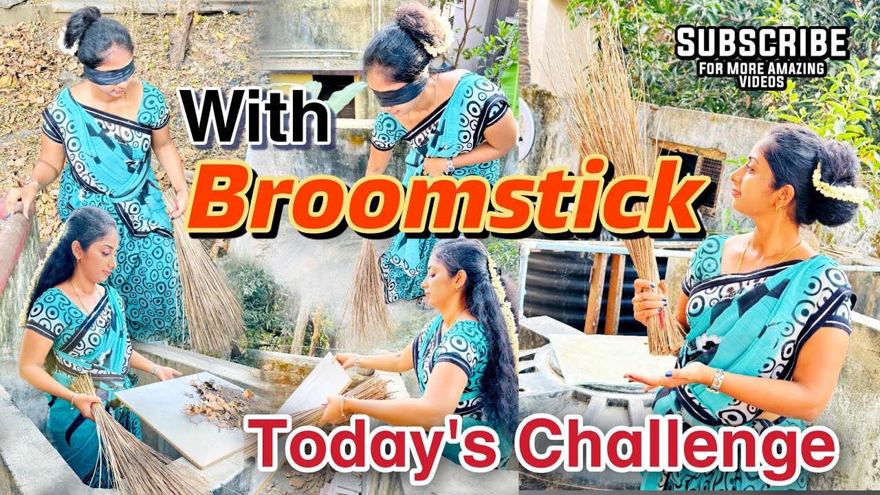 Today’s Challenge with Broomstick 🤣#requestedvideo #challenge #sareelove #longhair​⁠@SharmysVlogs