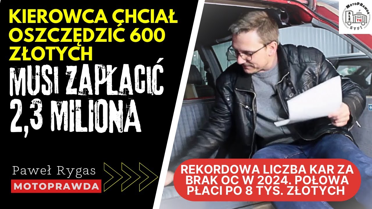 Chciał oszczędzić 6 stów. Ma zapłacić 2,3 mln. 360 tysięcy kierowców z karami za brak OC