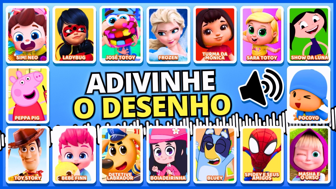 🔊 ADIVINHE O DESENHO PELA VOZ | Edição: DESENHOS INFANTIS PARTE 4 #buuquiz #quiz