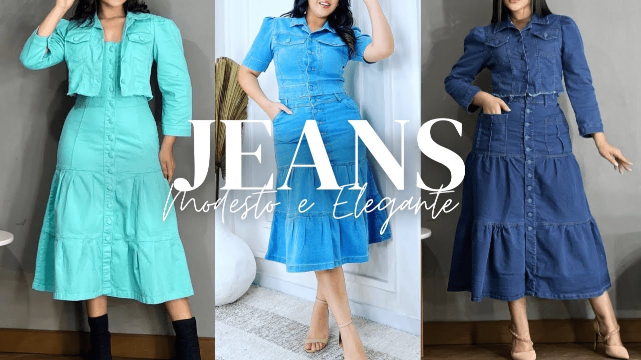 Jeans Moda Evangélica no Brás | Saias - Vestidos - Conjuntos e Mais #brás #jeans #modaevangélica