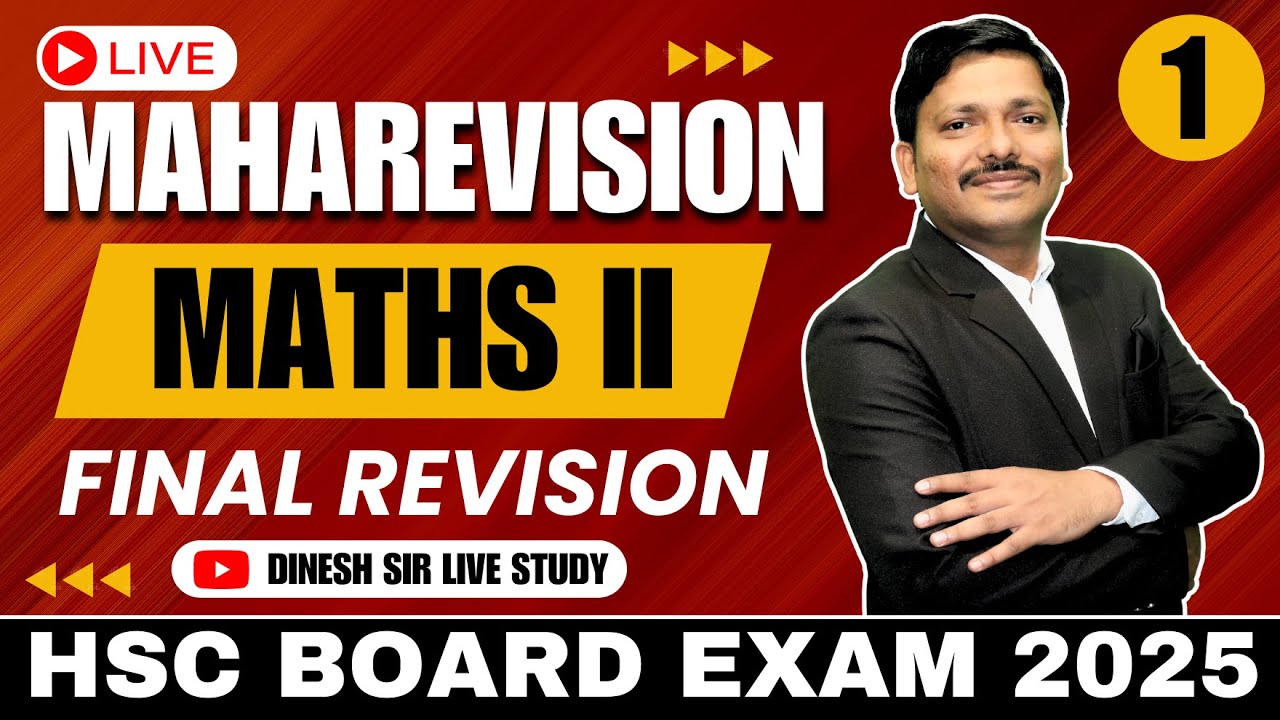 MATHS 2 MAHAREVISION 2025 PART 1 FOR HSC BOARD EXAM 2025 MAHARASHTRA BOARD | #hsc2025 | Dinesh Sir