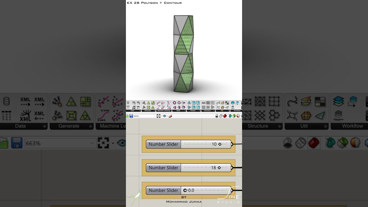 Grasshopper - EX 28 - Polygon + Contour  #parametricdesign #grasshopper #architecture