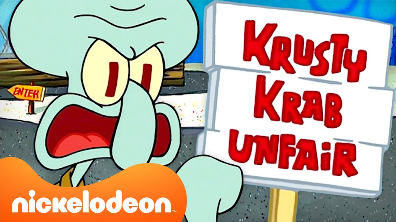 SpongeBob | 60 minut ze Skalmarem nienawidzącym swojej pracy 😤 | Nickelodeon Polska