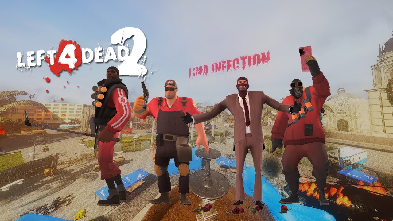 Наёмники TF2 играют в Left 4 Dead 2: Lima Infection