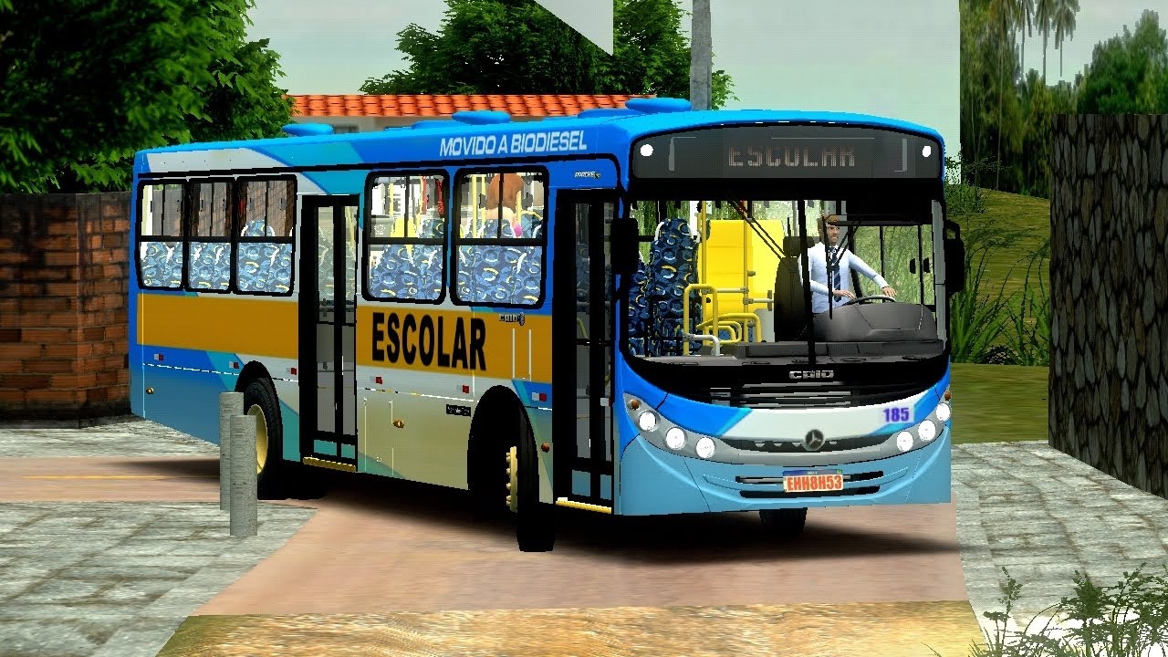 [ Proton Bus ] Linha Escolar, Motorista Confuso! Apache Vip II no Mapa Caminho da Escola