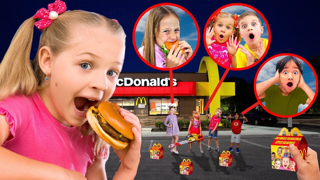Do NOT Order EVIL Like Nastya, Ryan's World, Diana SHOW McDonald's Happy Meals at 3AM!