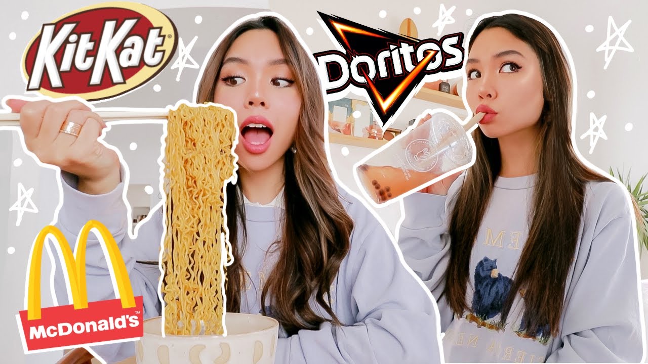 eating EVERYTHING I want for 24 hours straight! (Vegetarian eats MEAT for the 1st time!)