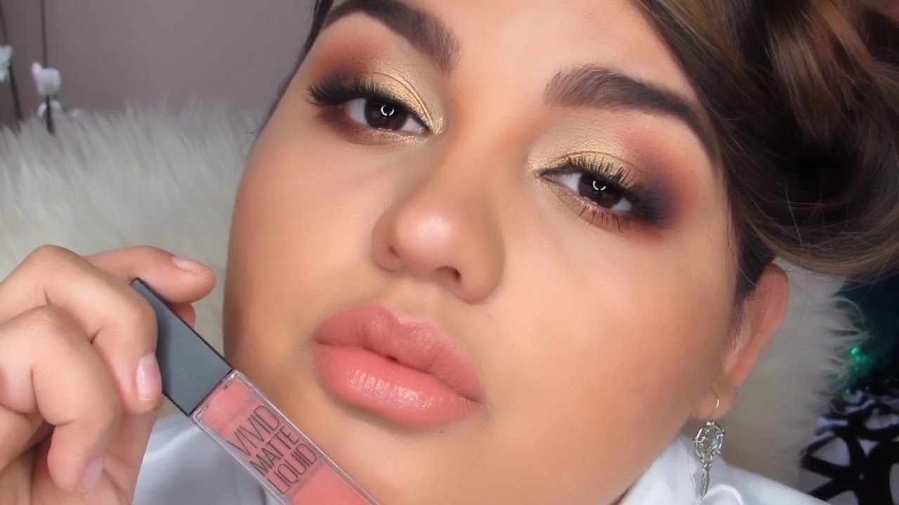 Too Faced Sweet Peach + DollStation Eyeshadows + Maybelline Vivid Matte 5 Nude Thrill |  DollStation