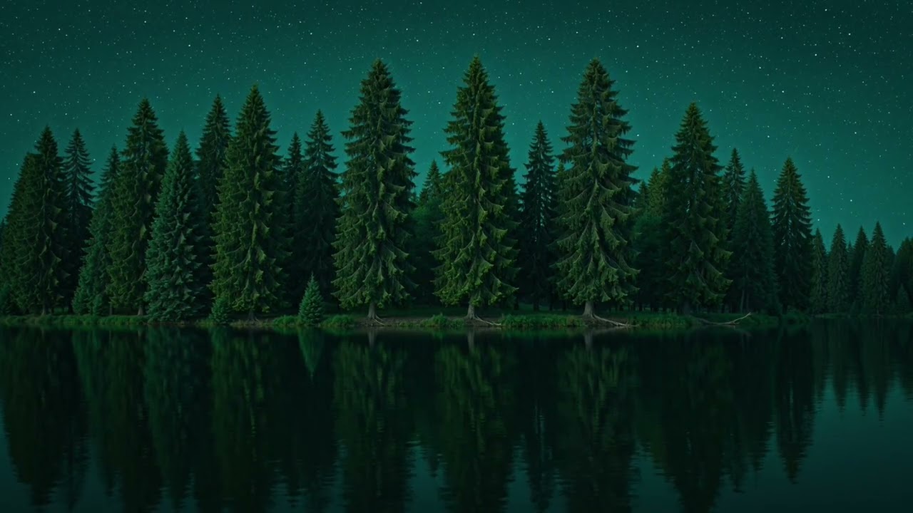 🌲 Deep Evergreen Ambience | Green Ambience | Still Lake Relaxation