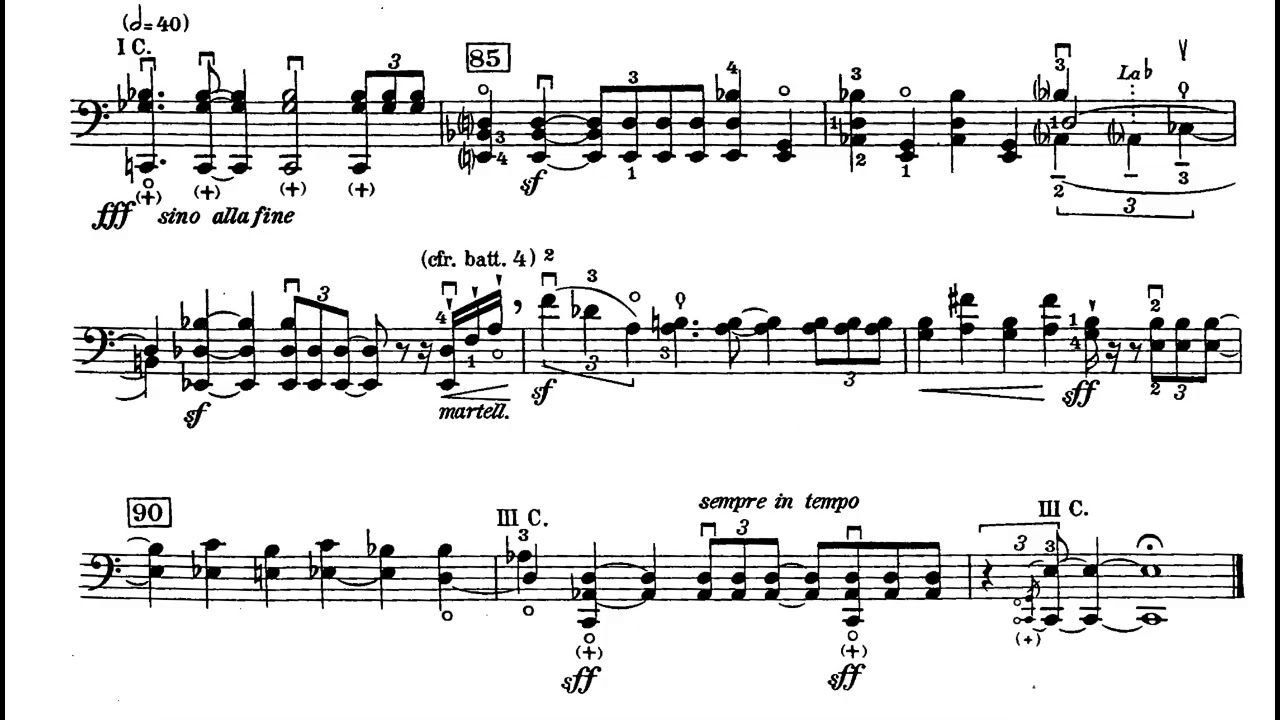 Luigi Dallapiccola - Ciaccona, Intermezzo e Adagio for 'Cello (1946) [Score-Video]
