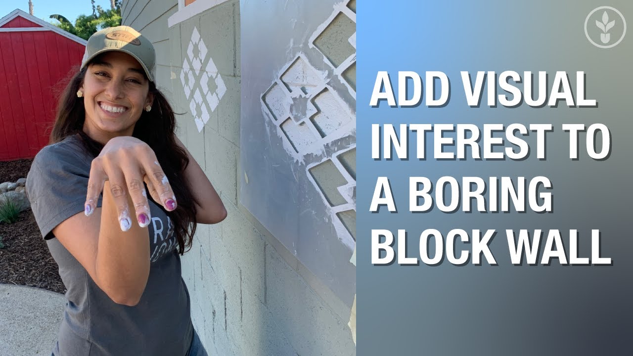 Painting a stencil design on a Block Wall. | Sarah Bendrick