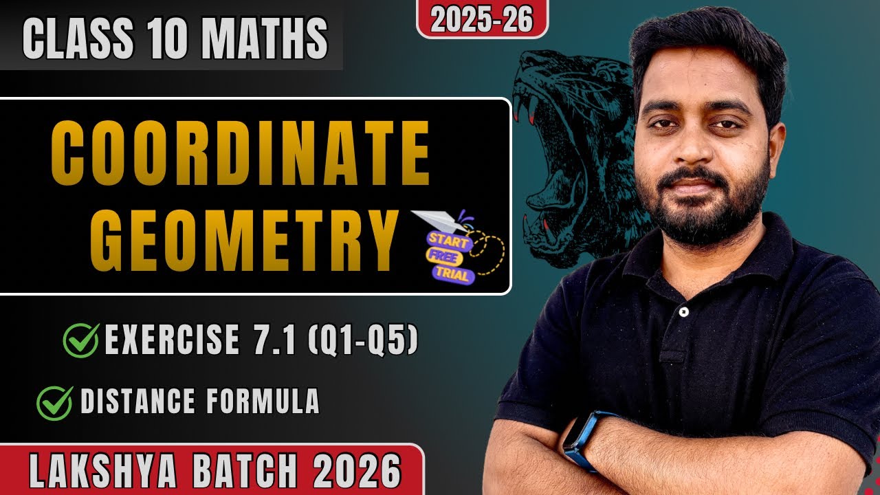 Class 10 Maths Coordinate Geometry | Exercise 7.1 Ques 1 - 5 | Distance Formula | Lakshya Batch 2026