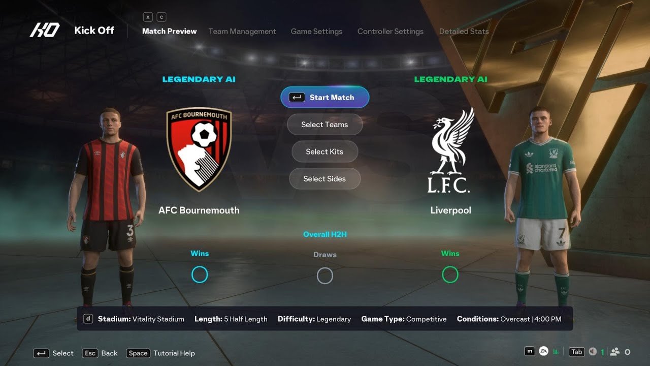 Bournemouth vs FC Liverpool | Premier League | EA FC 26 | Simulation