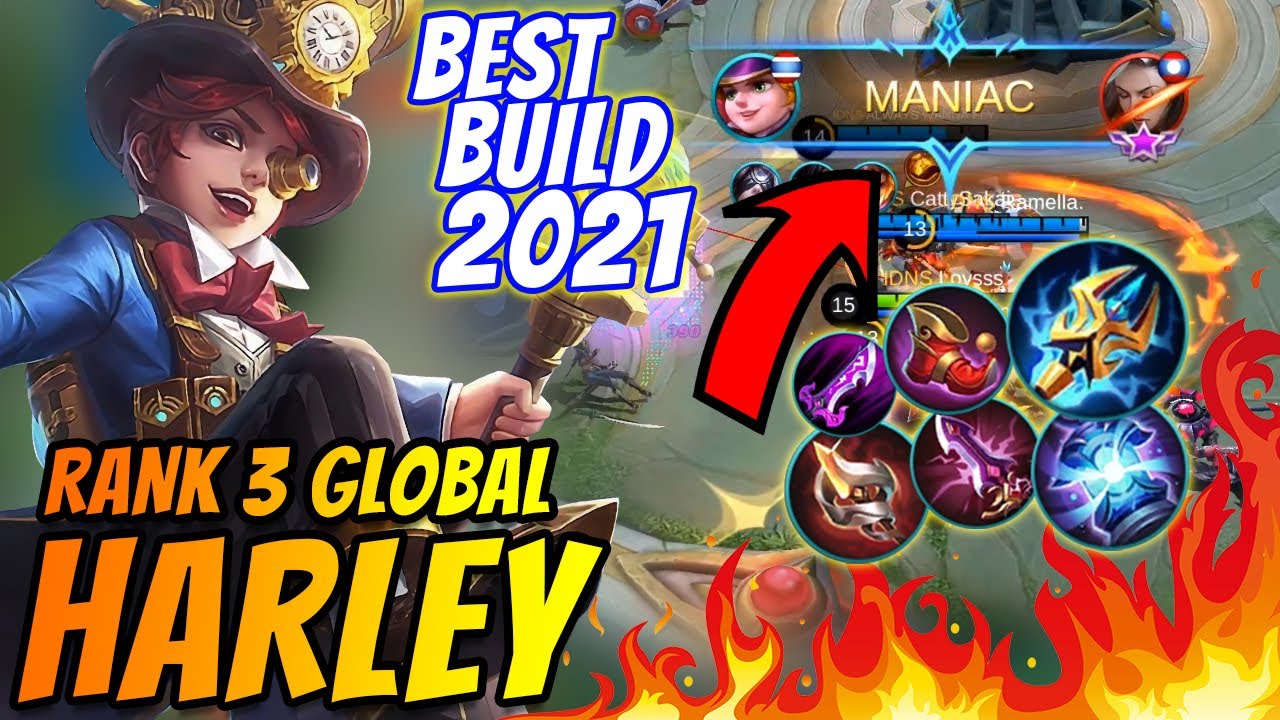 MANIAC 14 Kill NO DEATH | Harley Best Meta Build | Road Top 1 Global Harley ~ Mobile Legends
