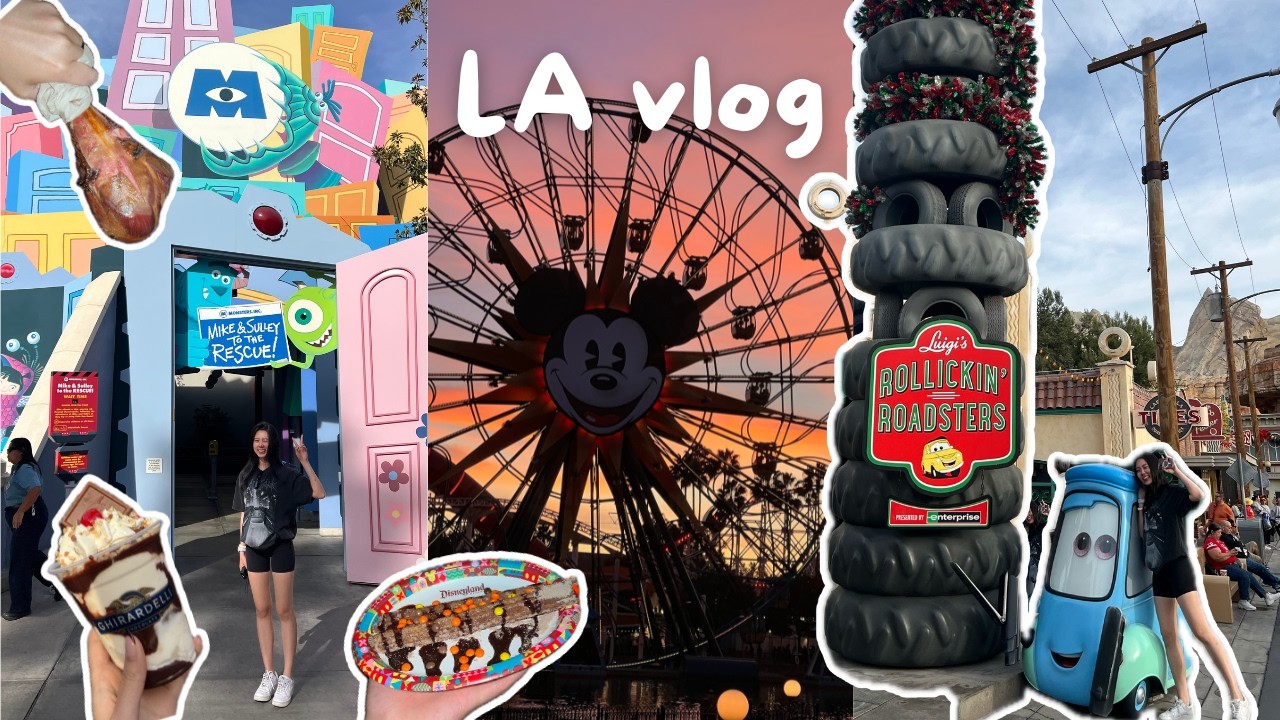 LA vlog ep4 加州迪士尼 怎樣在一天玩完兩個樂園?🎢 Disneyland California + Adventure Park🎡