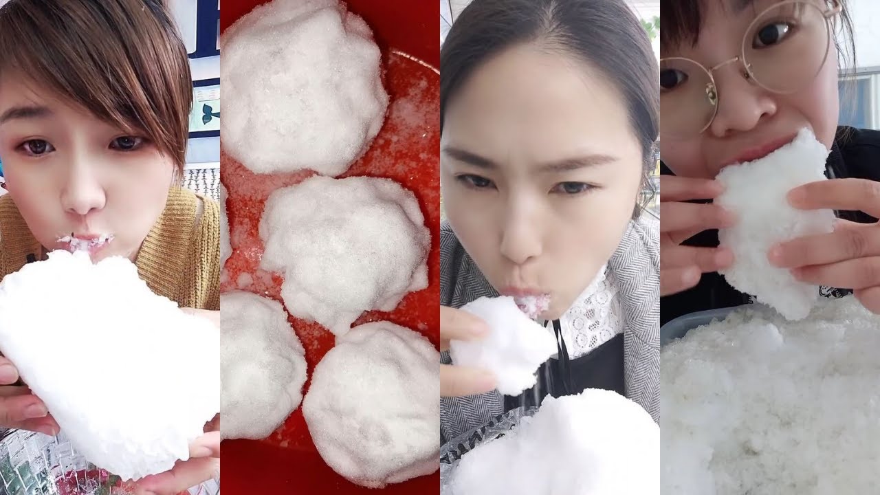 【ASMR】WHITE DRY ICE EATING ASMR ICE CRUNCH P172 ❄️SQUEAKY & CRUNCHY SOUND SATISFYING MUKBANG