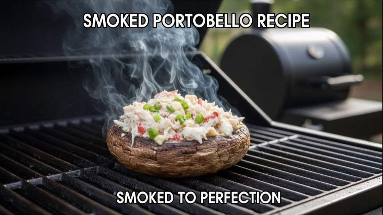 Portobello Mushrooms Stuffed with Crab Rangoon Filling (Smoker Recipe!)