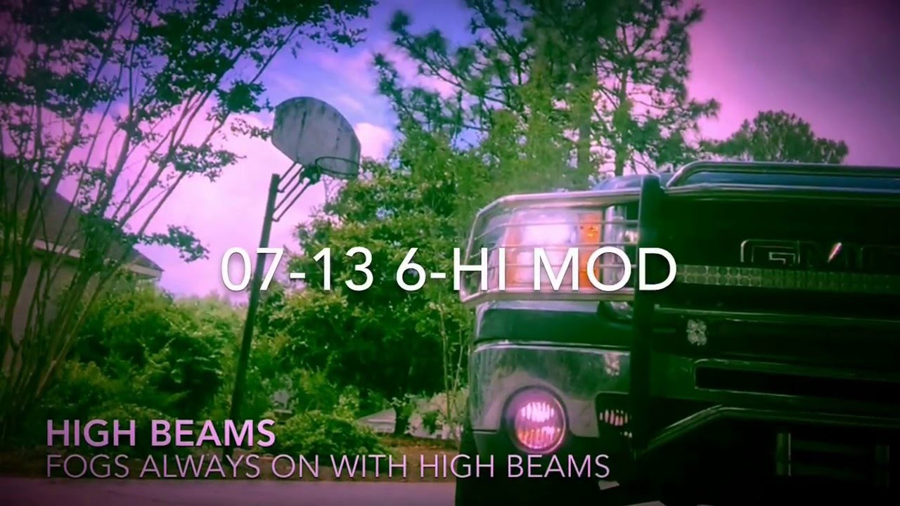 2007-2013 GMC Sierra fog light with high beams, 6-hi mod