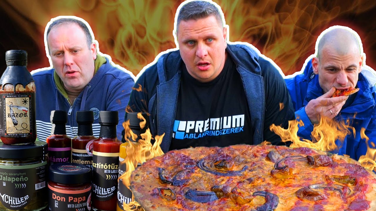 Legerősebb pizza 2.0🍕🔥Chiller szósz teszt❗Razor szósz teszt (6.000.000 SHU)❗#pizza #challenge #food