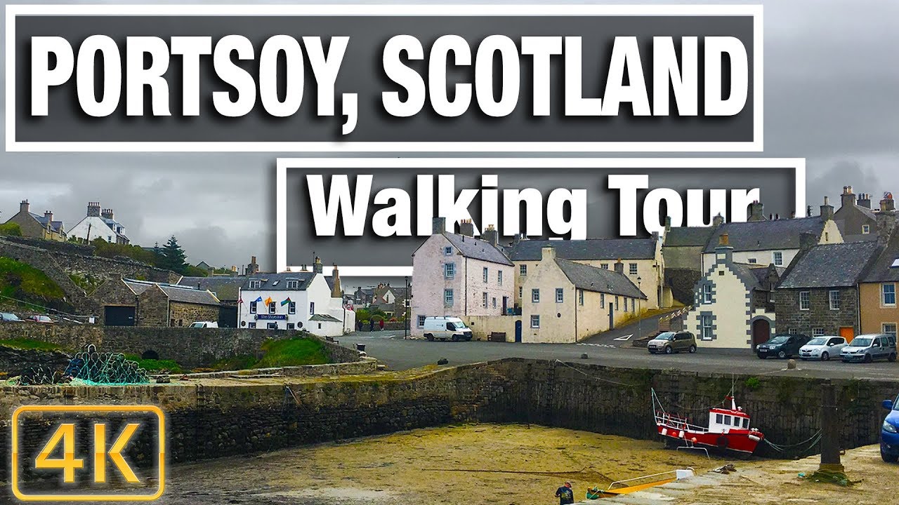 4K City Walks: Portsoy, Scotland Virtual Walking treadmill video and Tour for Treadmill walks