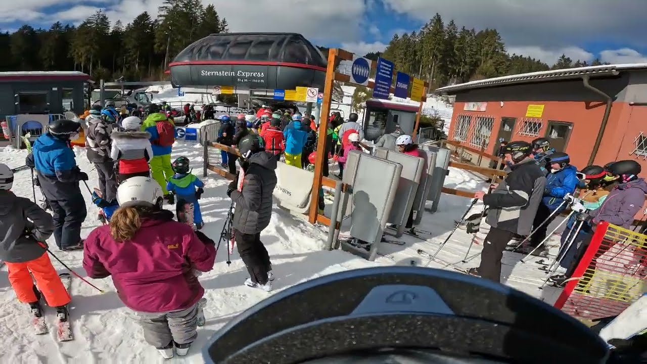 Sternstein ski red under lift - GoPro 10 4K