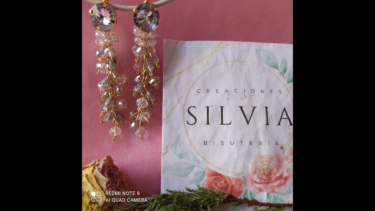 como HACER UNOS ARETES ELEGANTES LARGOS CON CRISTALES DE ENGARCES FACILES #CURSO 38