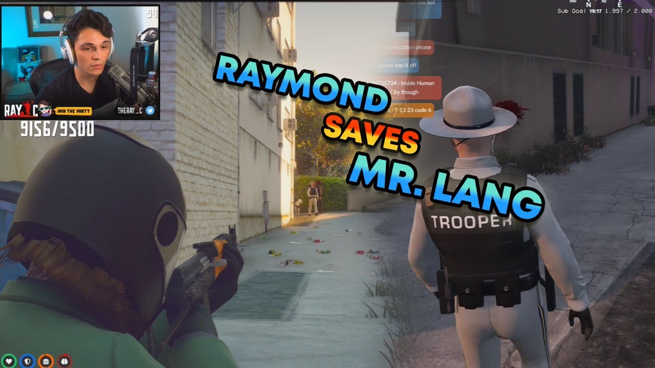 Raymond saves Mr. Lang from Police | RIPLEY AND RAY POV |  GTA V RP NoPixel 3.0